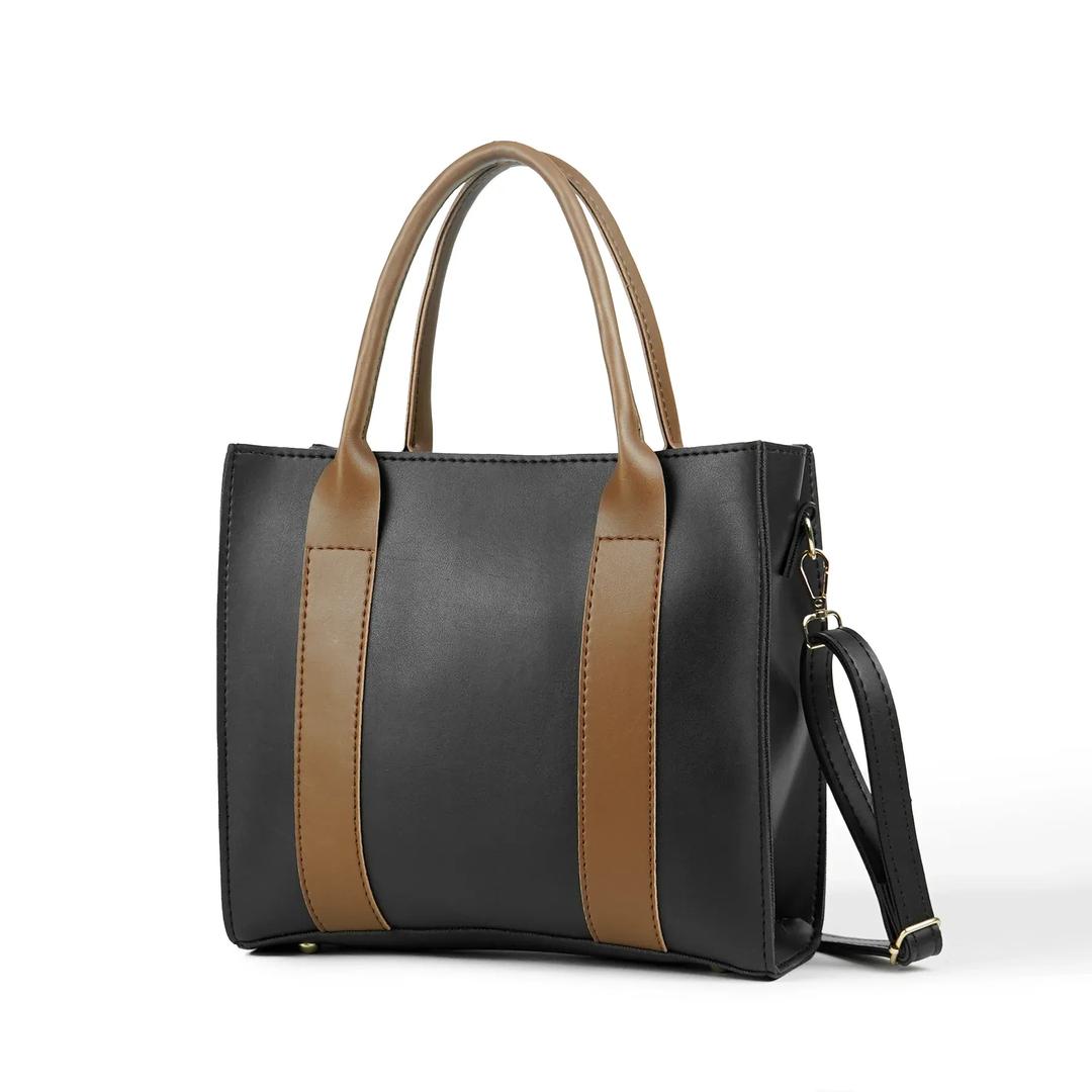 Chic Women's PU Leather Hand Bag - 1 Pc in Classic Black or Brown